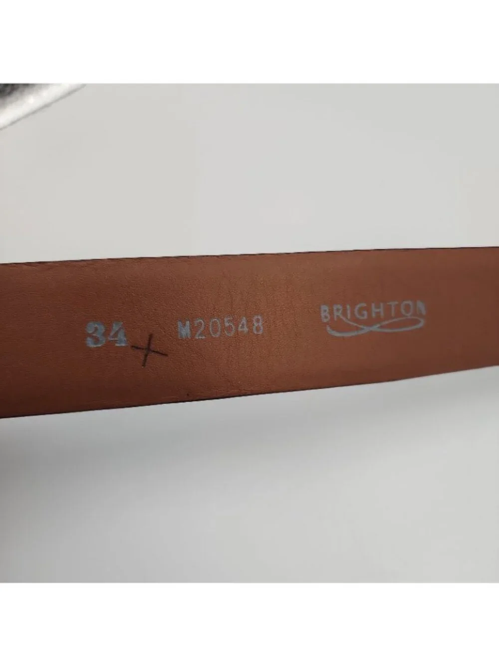 Brighton Belt Mens 34 Argyle Stitched Two Toned Brown Leather Fits 32-36